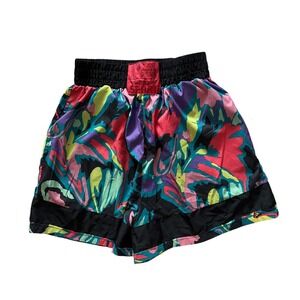 Without Walls Sport Shorts Womens S Multicolor Abstract Mesh Trim Smocked 90s